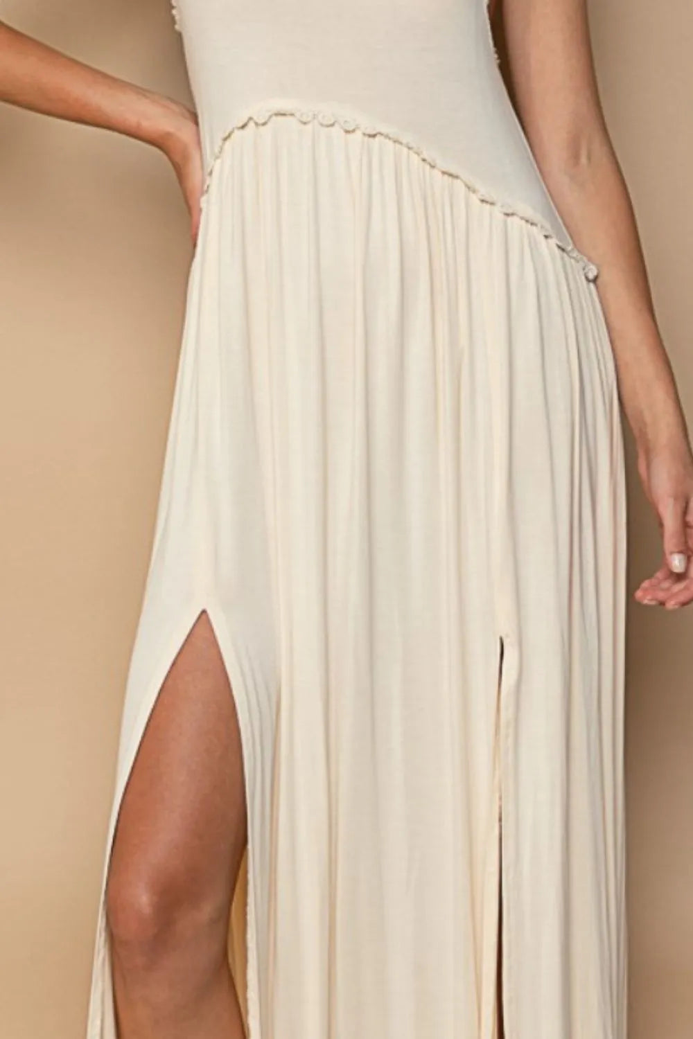 The🫧Rose🫧Garden | POL Sleeveless Back Zipper Front Slit Maxi Dress-The🫧Rose🫧Garden