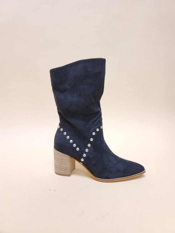 Champagne Thorn Studded Midi Boots