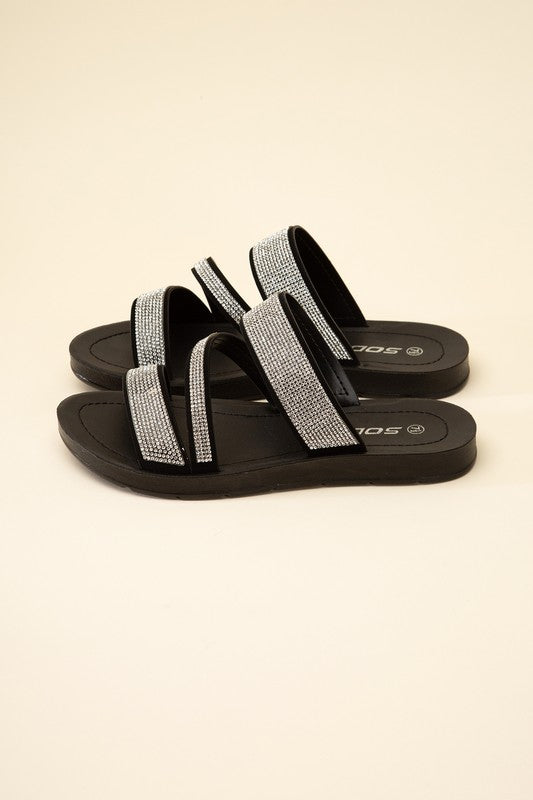 Reckless Rhinestone Strap Sandals