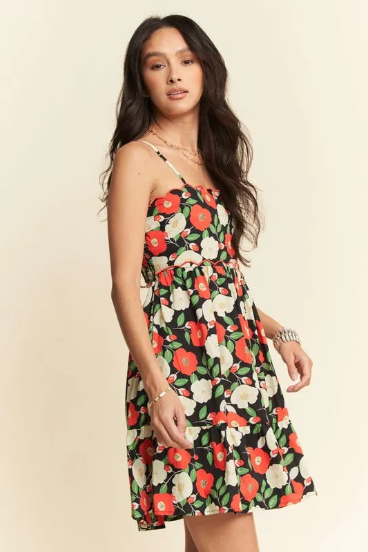 The🫧Rose🫧Garden | Davi & Dani Floral Scalloped Cutout Back Mini Dress