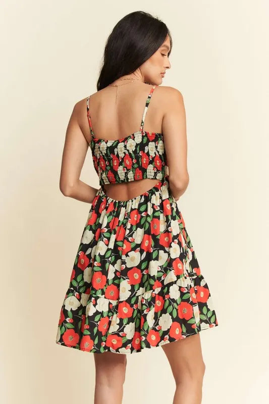 The🫧Rose🫧Garden | Davi & Dani Floral Scalloped Cutout Back Mini Dress