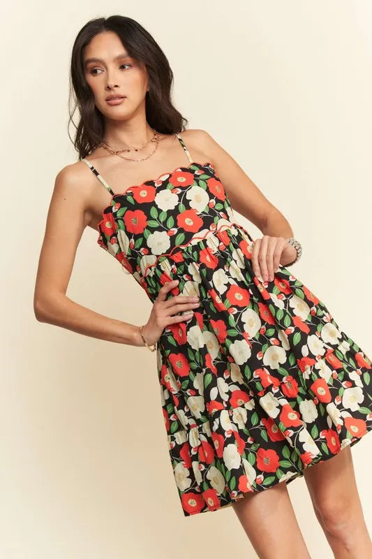 The🫧Rose🫧Garden | Davi & Dani Floral Scalloped Cutout Back Mini Dress