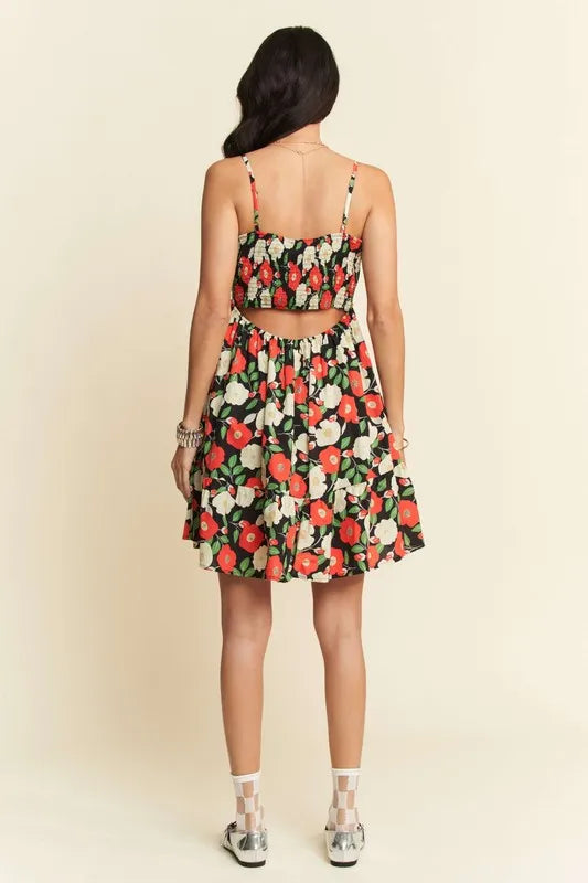 The🫧Rose🫧Garden | Davi & Dani Floral Scalloped Cutout Back Mini Dress