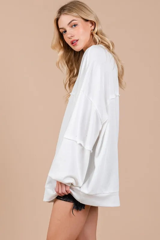The🫧Rose🫧Garden | Ces Femme Exposed Seam Long Sleeve Sweatshirt-The🫧Rose🫧Garden