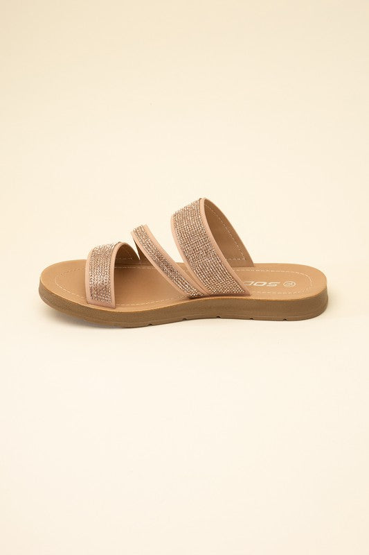 Reckless Rhinestone Strap Sandals