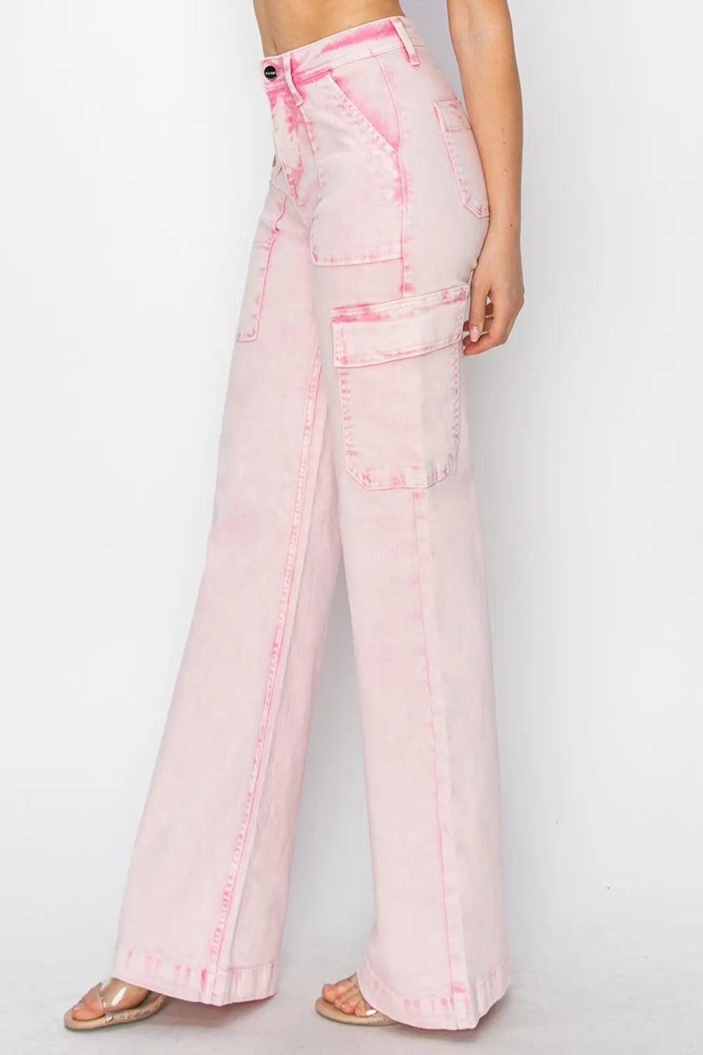 The🫧Rose🫧Garden | RISEN Full Size High Rise Cargo Pocket Jeans-The🫧Rose🫧Garden