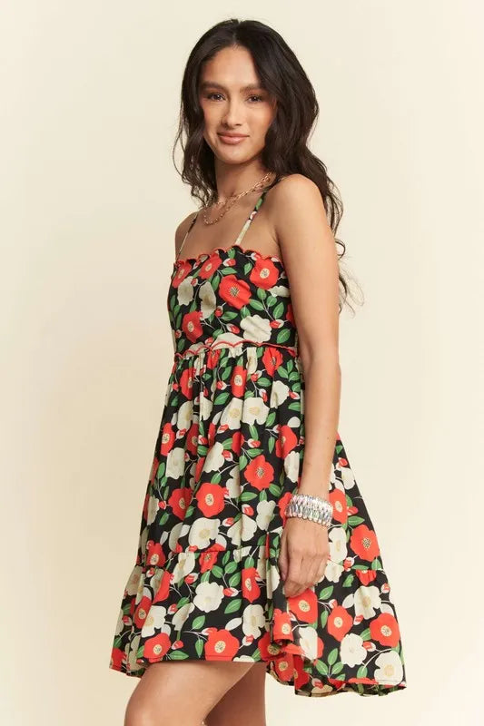 The🫧Rose🫧Garden | Davi & Dani Floral Scalloped Cutout Back Mini Dress