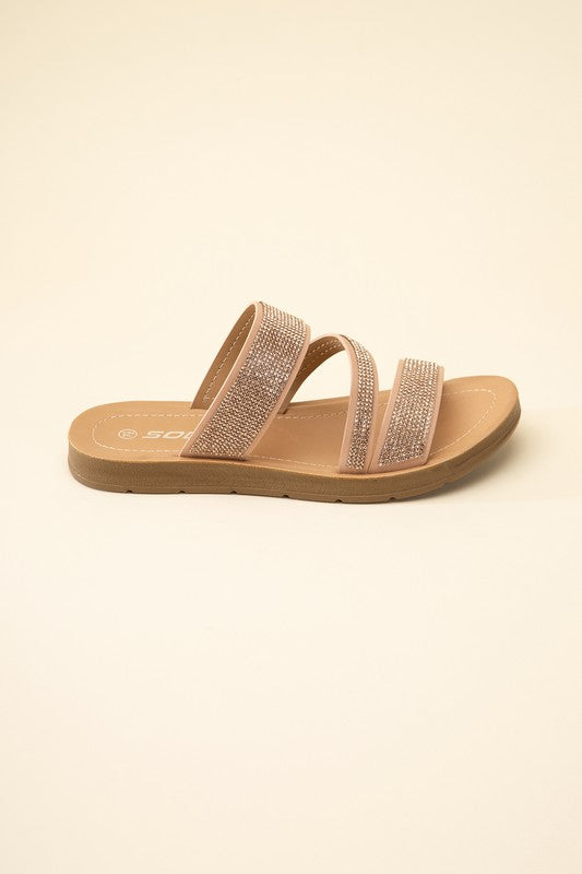 Reckless Rhinestone Strap Sandals