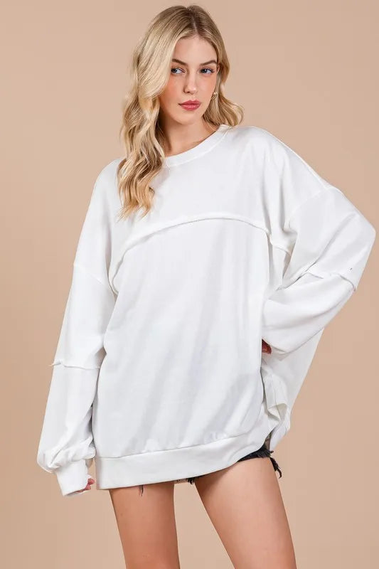 The🫧Rose🫧Garden | Ces Femme Exposed Seam Long Sleeve Sweatshirt-The🫧Rose🫧Garden