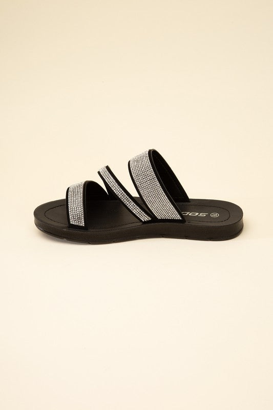 Reckless Rhinestone Strap Sandals