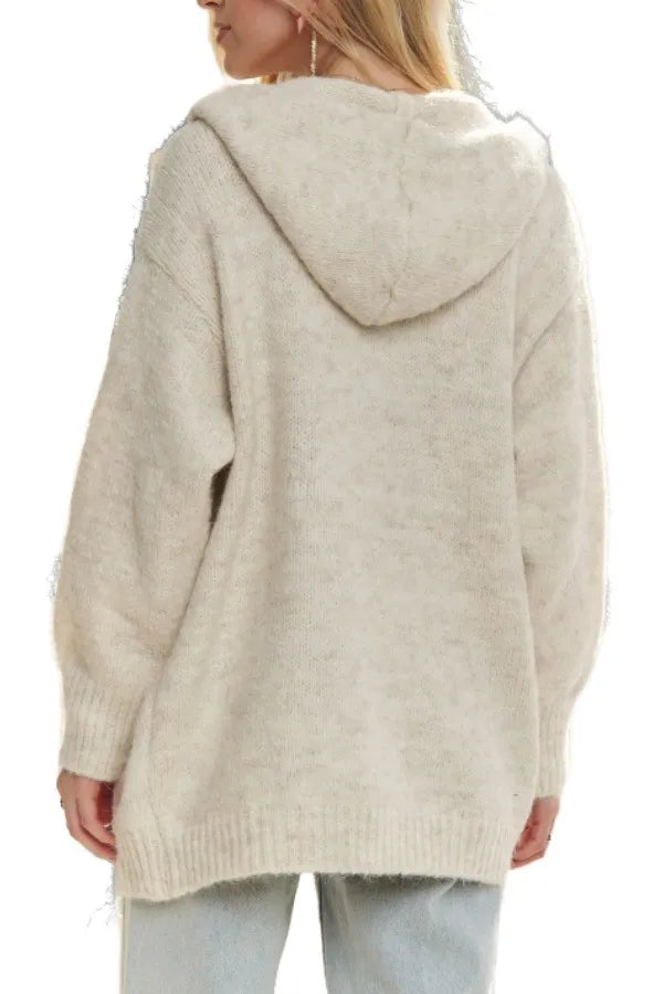 ADORA Oversize Hoodie Cardigan with Button Down