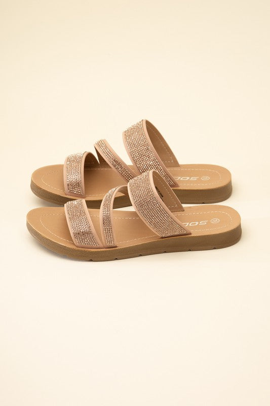 Reckless Rhinestone Strap Sandals