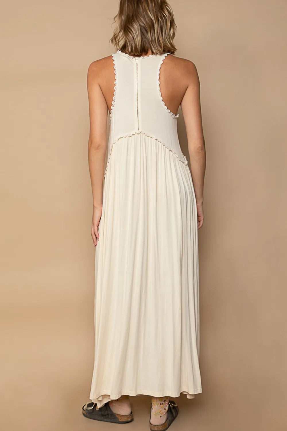 The🫧Rose🫧Garden | POL Sleeveless Back Zipper Front Slit Maxi Dress-The🫧Rose🫧Garden