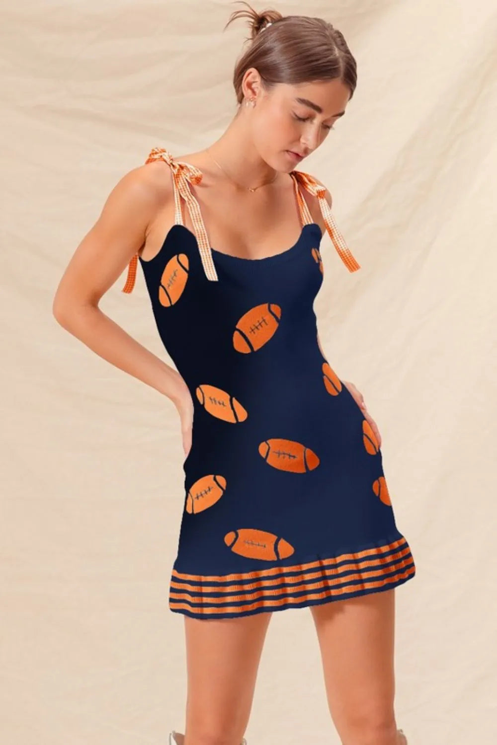 SO ME Gameday Football Knitted Mini Dress
