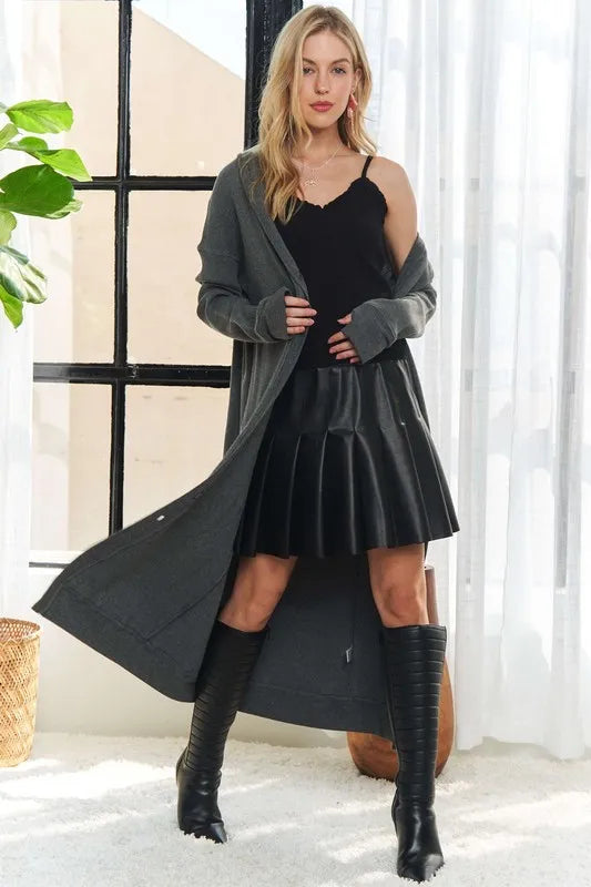 ADORA Mineral Washed Hoodie Cardigan