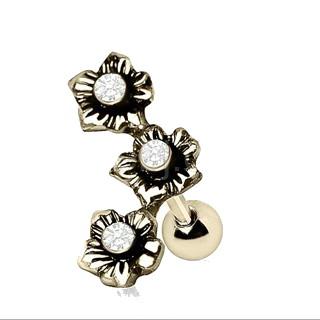 Triple Flower Cartilage Earring